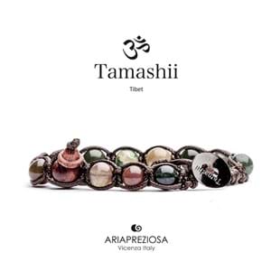 Bracciale Tamashii Tibet Shamballa Originale pietre naturali Agata Muschiata 8mm BHS900-17