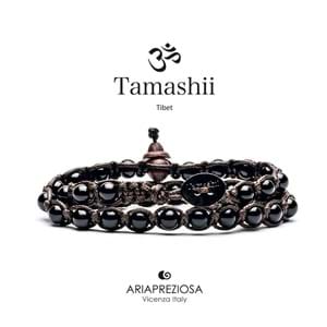 Bracciale Tamashii Tibet Shamballa Originale pietre naturali Onice 6mm due giri BHS600-01