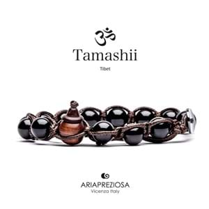 Bracciale Tamashii Tibet Shamballa pietre naturali Onice nero BHS900-01