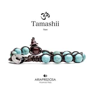 Bracciale Tamashii Tibet Shamballa pietre naturali Turchese 8mm BHS900-07